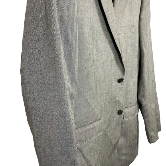 Lauren Ralph Lauren Slim Men's Herringbone Silk Wool 2 Button Blazer Jacket 40 L - Picture 7 of 16